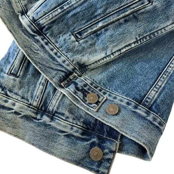 Citizens of Humanity Embroidered Denim Jean Trucker Jacket, S - Picture 6 of 10